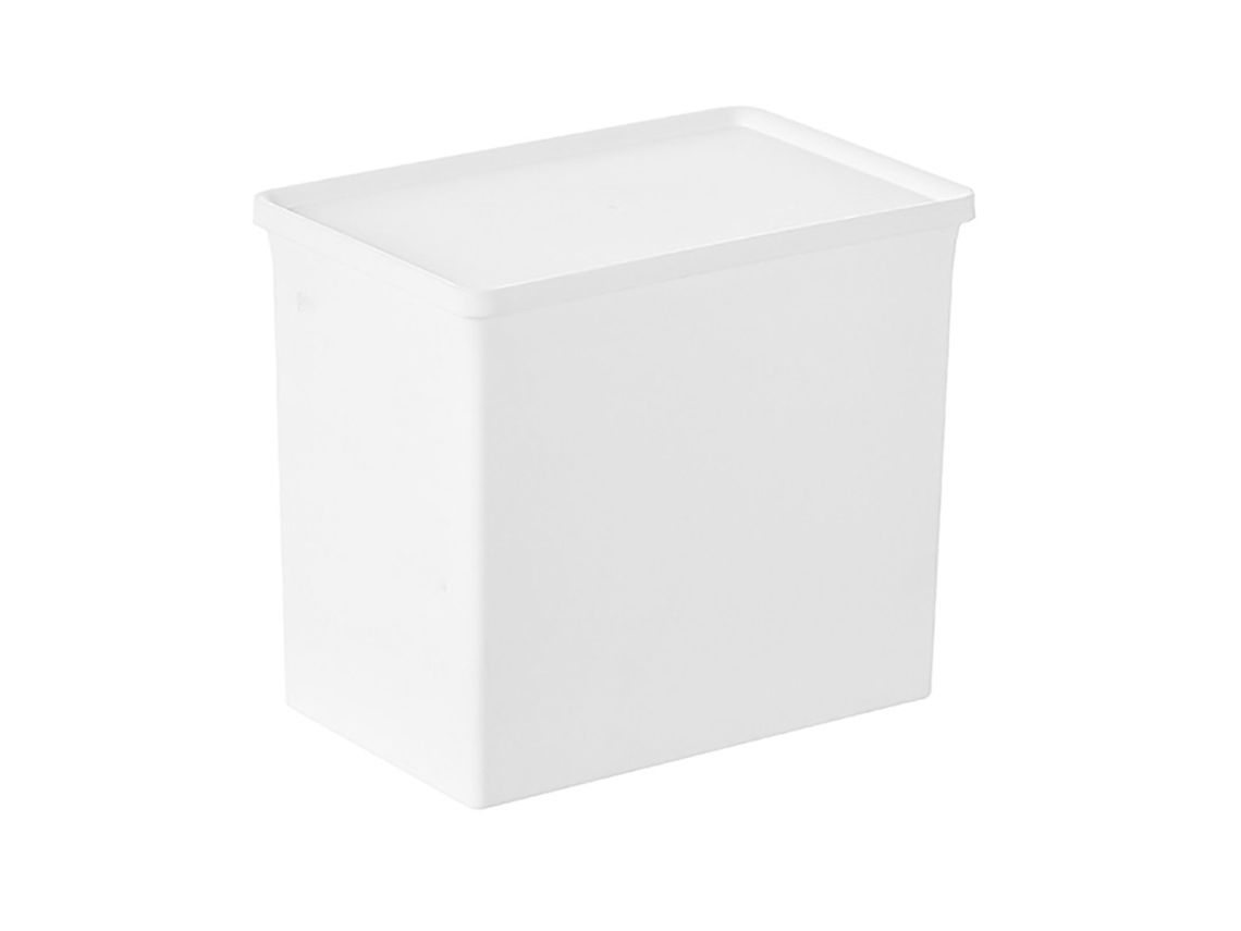 Contenedor De Almacenamiento De Plástico Multifuncional Apilable De Gran Capacidad Con Tapa Para Cocina Y Baño.