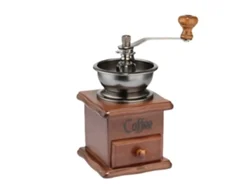 Molinillo de café manual fácil de usar, muele granos de café, molinillo de café manual con núcleo de cerámica, molienda ajustable, diseño vintage de madera, café