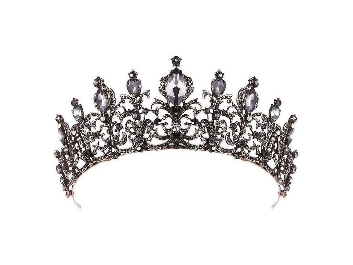 Corona gótica negra de reina. Ideal para bodas.