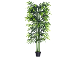 Bambú Artificial Xxl 1,8m Maceta Realista Negro Verde