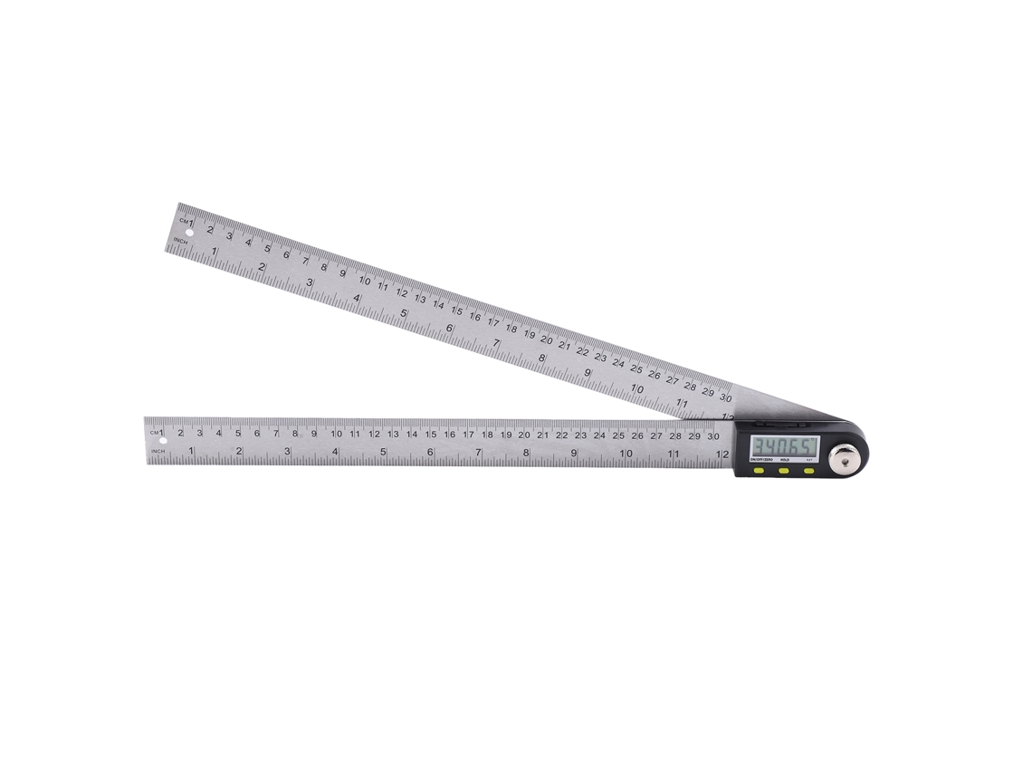 Transportador Digital Portátil De 0-300 Mm Con Regla De Medición De Ángulos Para Carpintería, Acero Inoxidable Y Pantalla Lcd.