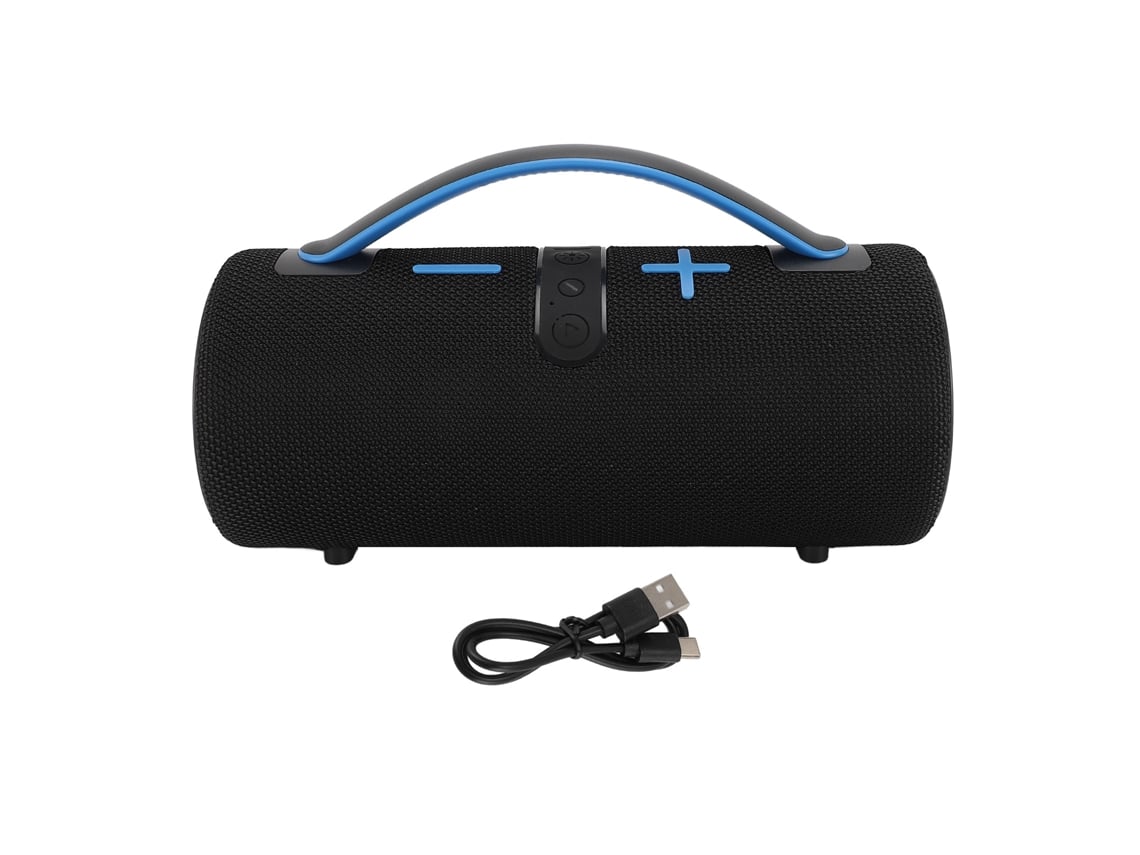 Caixa De Som Bluetooth Portátil Com Luzes Rgb V5.3 Resistente À Água Ipx4 Microfone Integrado Preto Azul
