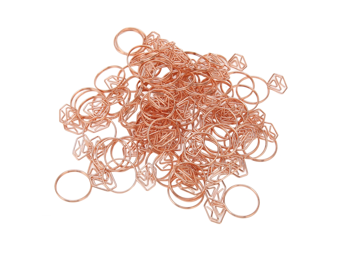 80 Clips De Papel En Forma De Anillo Resistentes A La Corrosión Con Estuche Para Oficina/escuela - Oro Rosa