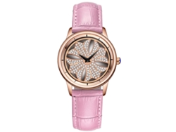 Reloj De Pulsera Sanda Para Mujer Con Diamantes De Imitación Rosas, Resistente Al Agua Hasta 30 M, Cuarzo.