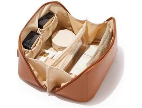 Bolsa de maquillaje de viaje, bolsas de cosméticos de gran capacidad para mujer, bolsa portátil, bolsa de aseo plana impermeable DREAM5