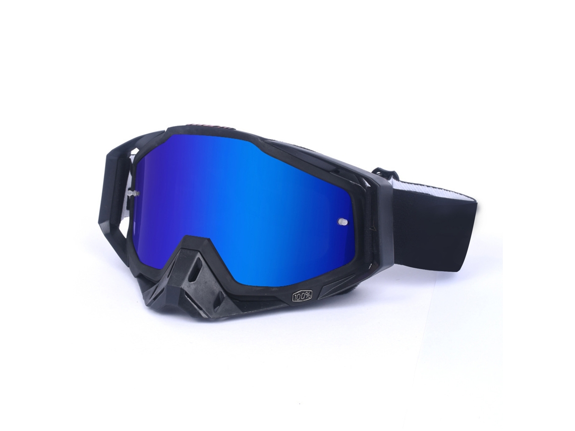 Gafas deportivas para esquí y motociclismo, resistentes al polvo y al viento, con lentes azules, unisex. Sin marca.