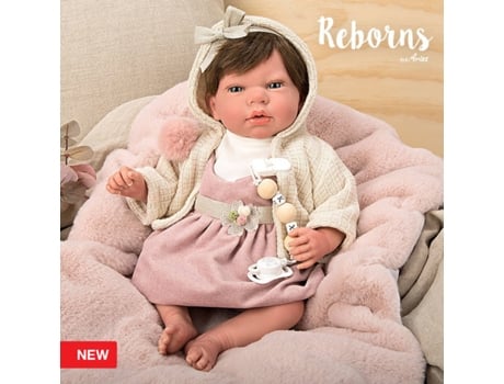 Muñeco ARIAS Arias Reborns 40 cm Chloe Rosa c/ Pelo y Manta (Edad Mínima: 3 Años - 46,5 x 21,5 x 30 cm)