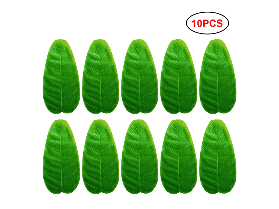 10 Hojas De Plátano Artificiales Decorativas Grandes, Hojas Tropicales Para Fiestas