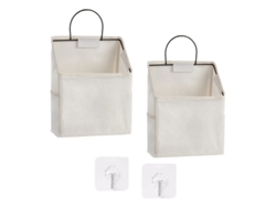 2026-linjou 2 Bolsas Organizadoras Colgantes Para Pared, Almacenamiento Colgante Para Armario (blanco)
