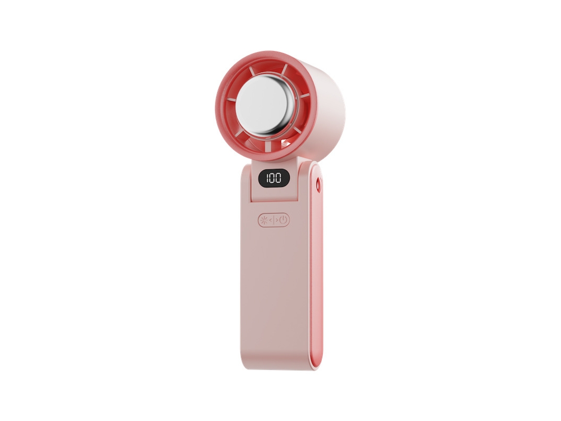 Ventilador portátil plegable Digitallab, carga USB de alta velocidad, 100 velocidades (rosa)