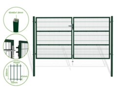 Puerta batiente de malla metálica 3m razo A.160cm verde