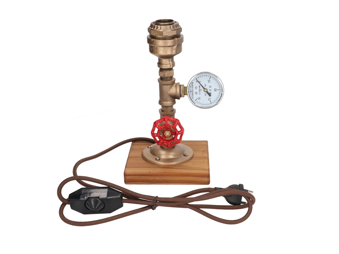 Lámpara de oficina de estilo industrial retro 2026 en acero maleable y pino carbonizado para café (bombilla no incluida).