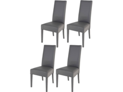 Conjunto de 4 Cadeiras T M C S Luisa (Cinzento Escuro - 99x46x55 cm - Madeira)