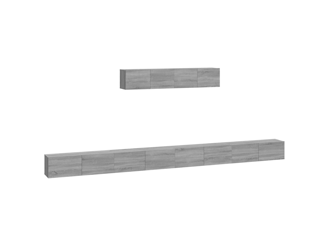 Conjunto de muebles para TV de 6 piezas, gris Sonoma, madera procesada, EXCLUSIVO DE MAISON