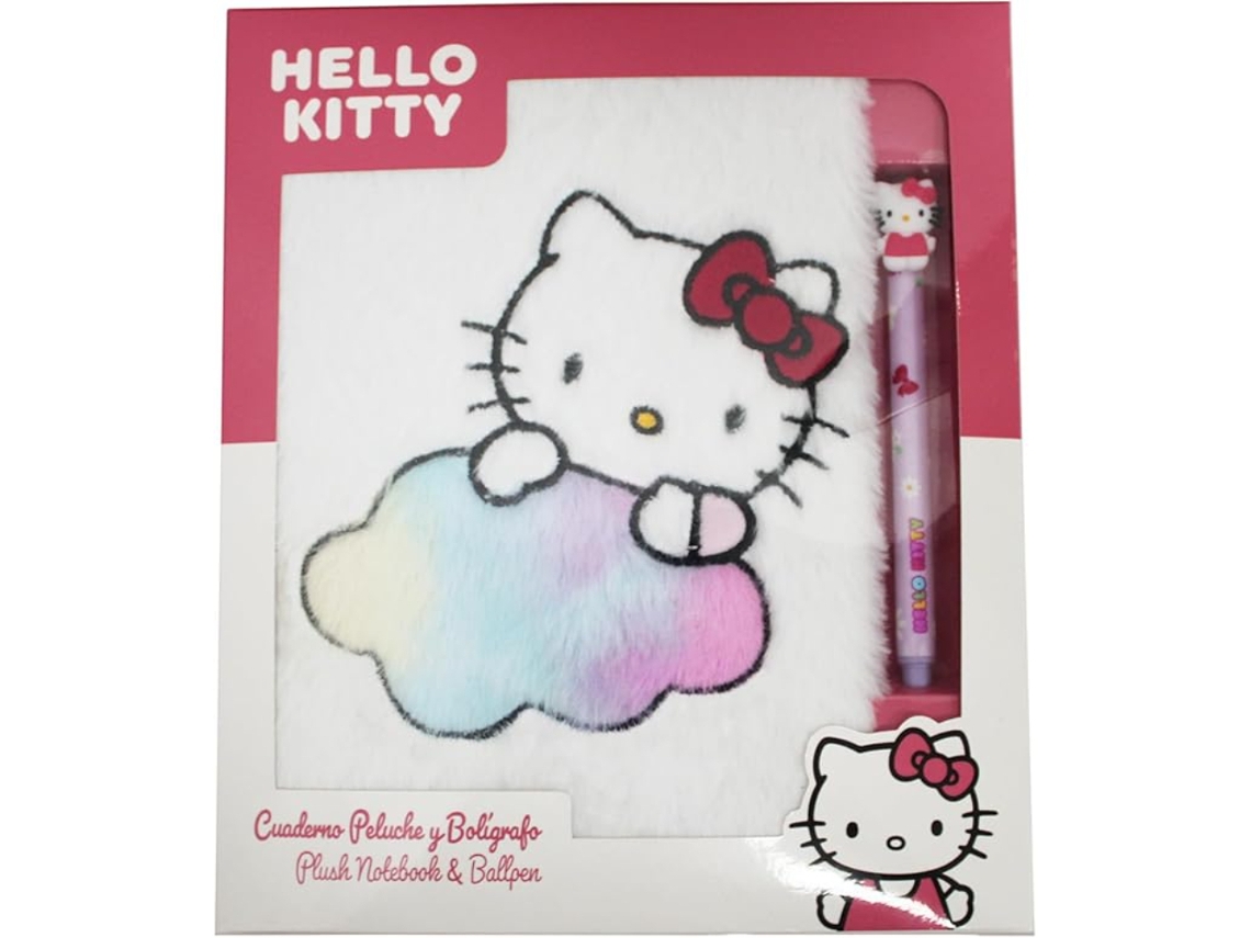 Set de cuaderno y bolígrafo de peluche Hello Kitty 80145