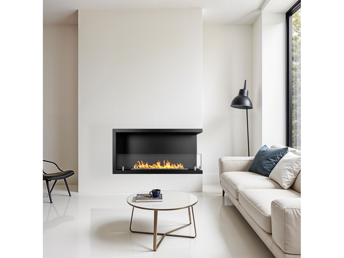Camino Bioetanol Angular Empotrable Biopath 90x45 Sutri 90 Divina Fire