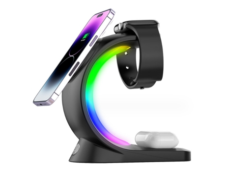 Soporte de cargador inalámbrico magnético rápido de 15 W para múltiples dispositivos Apple, iPhone 15 14 13 12 Pro Max/Plus/Pro, iWatch 7/SE/6/5/4/...