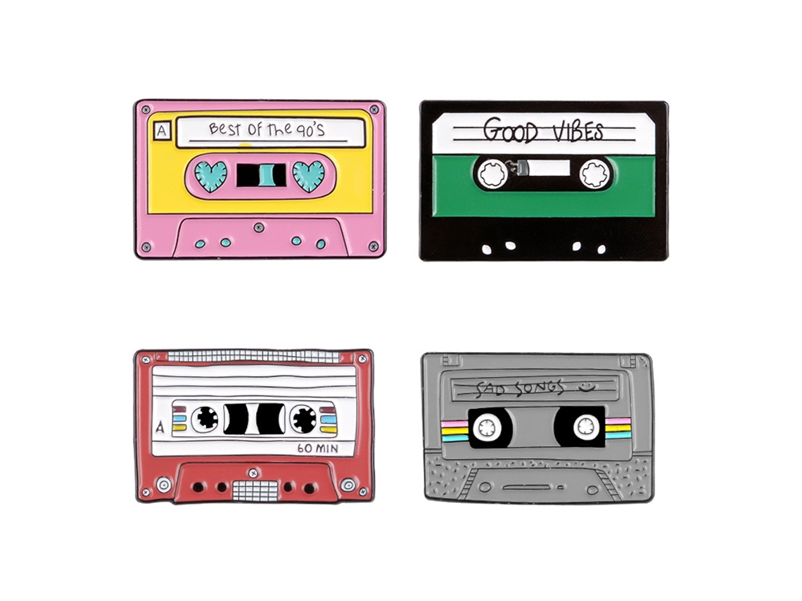 4 broches magnéticos de cinta con dibujos animados - Regalo para hermanas/madre