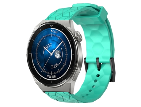 Correa de reloj inteligente para Huawei Watch GT3 Pro 46 mm 22 mm Patrón de fútbol de silicona de color sólido (verde azulado)