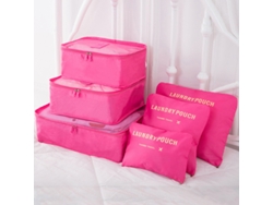 Paquete De 6 Cubos De Embalaje Portátiles - CHRUI Perfect Equipaje Compresión Cubos De Embalaje Rosa Rojo