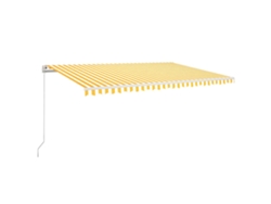 Maison Exclusive - Toldo Automático Led Sensor De Viento Amarillo/blanco 500x300cm