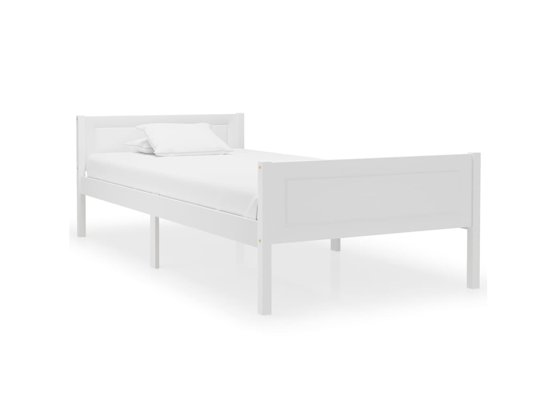 Estructura De Cama Sin Colchón Madera De Pino Blanco 90x200 Cm