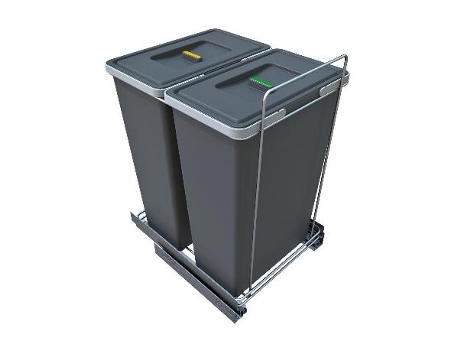 Cubo de basura modelo ecofil acabado antracita contenedores 2x35l