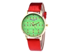 Reloj De Pulsera De Cuarzo Con Correa De Pu Zhoulianfa Deportivo Rojo