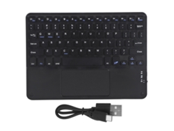 Teclado táctil inalámbrico Bluetooth Baoj-2026novo, cubierta cuadrada, negro.