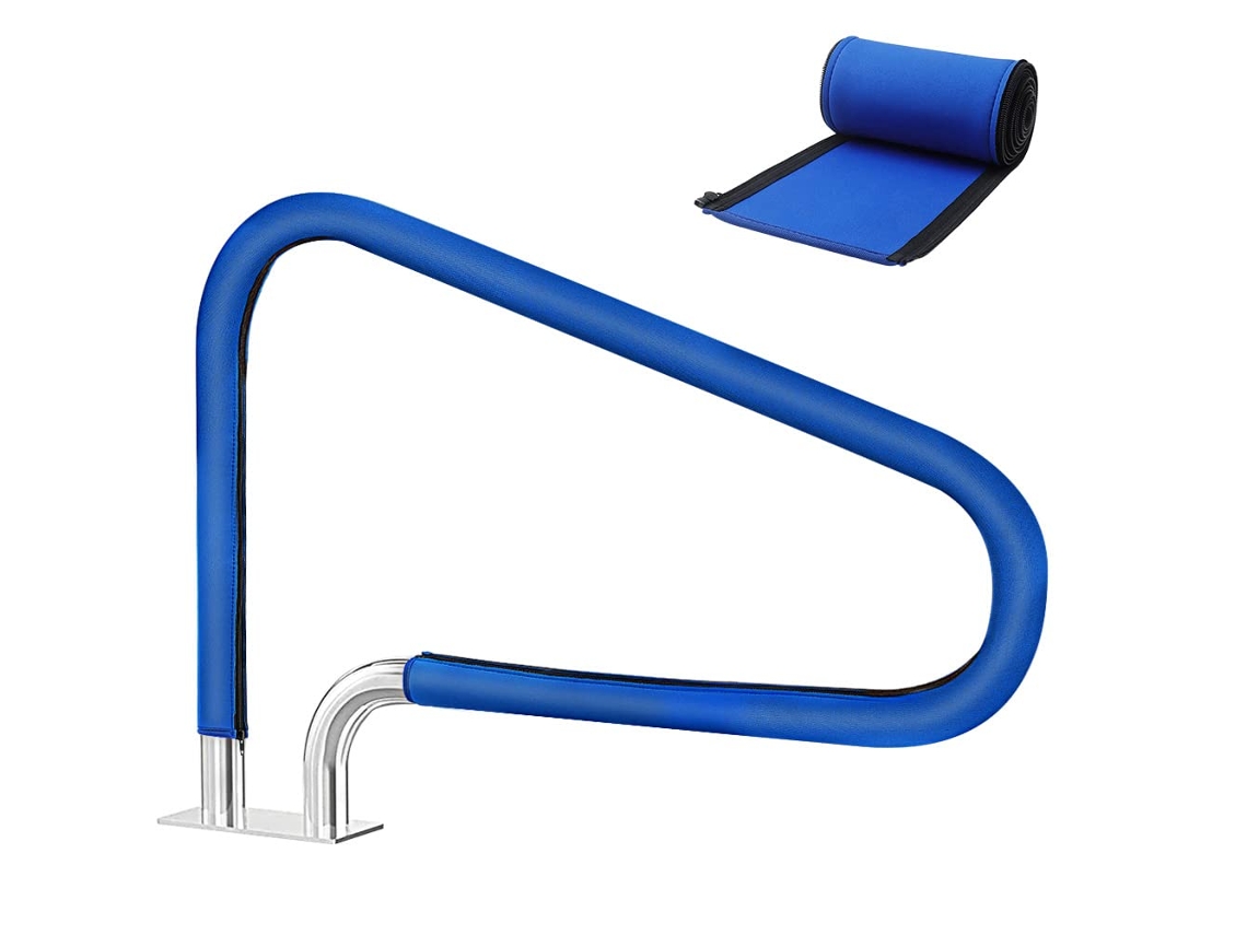 Fundas Para Barandilla De Piscina De 6 Pies, Azul Con Cremallera, Antideslizante Y Anticalor, Para Escaleras De Piscinas Enterradas.