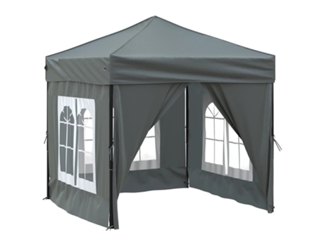 vidaXL Carpa de fiesta plegable con paredes laterales antracita 2x2 m