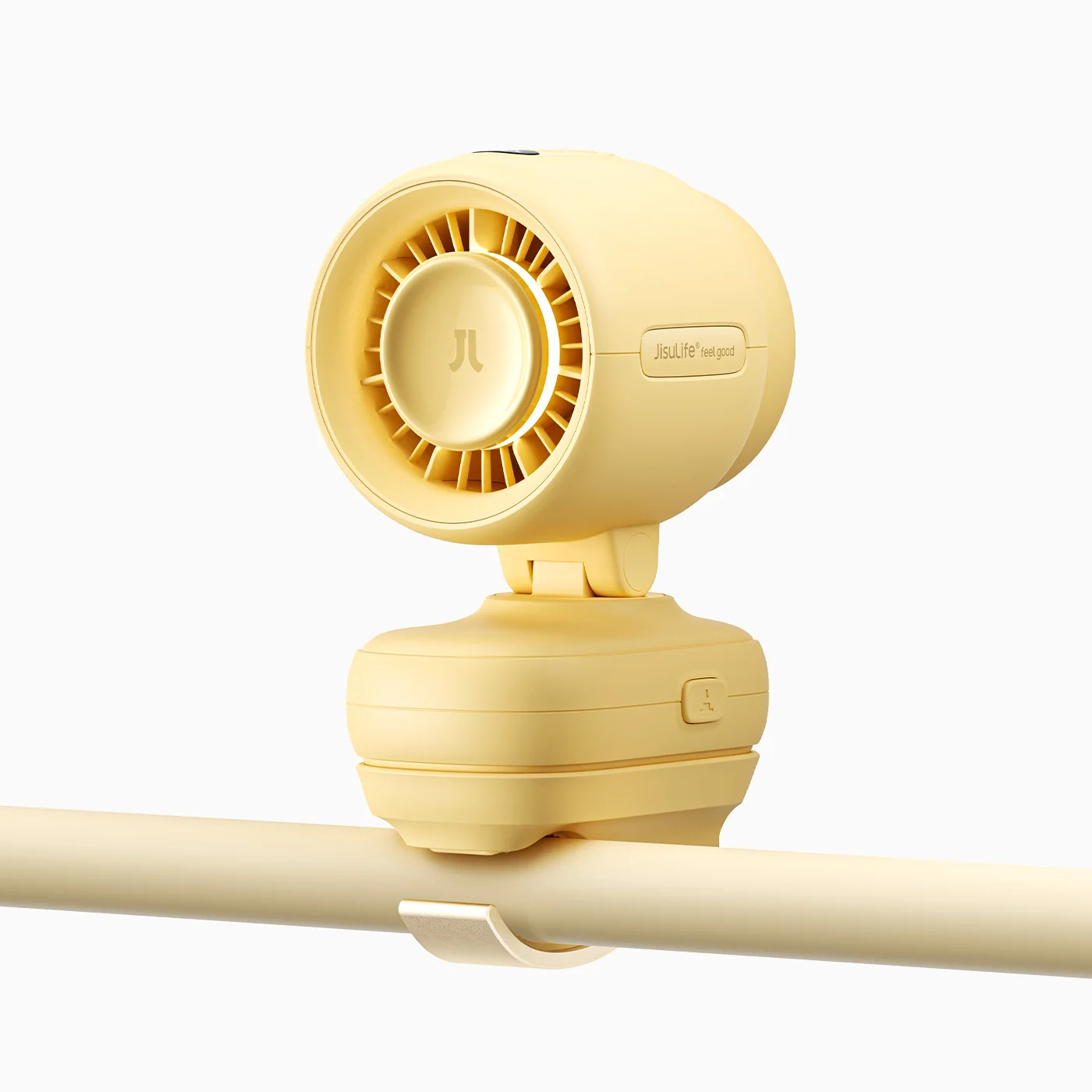 (5000 Mah Amarillo) Mini Ventilador Con Clip Para Cochecito De Bebé, Ventilador Eléctrico Portátil Con Luz Nocturna, 5 Velocidades De Viento, Pantalla Led.