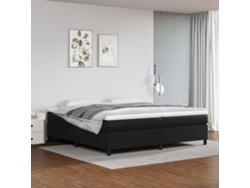 Estructura De Cama Sin Colchón Cuero Sintético Negro 200x200 Cm