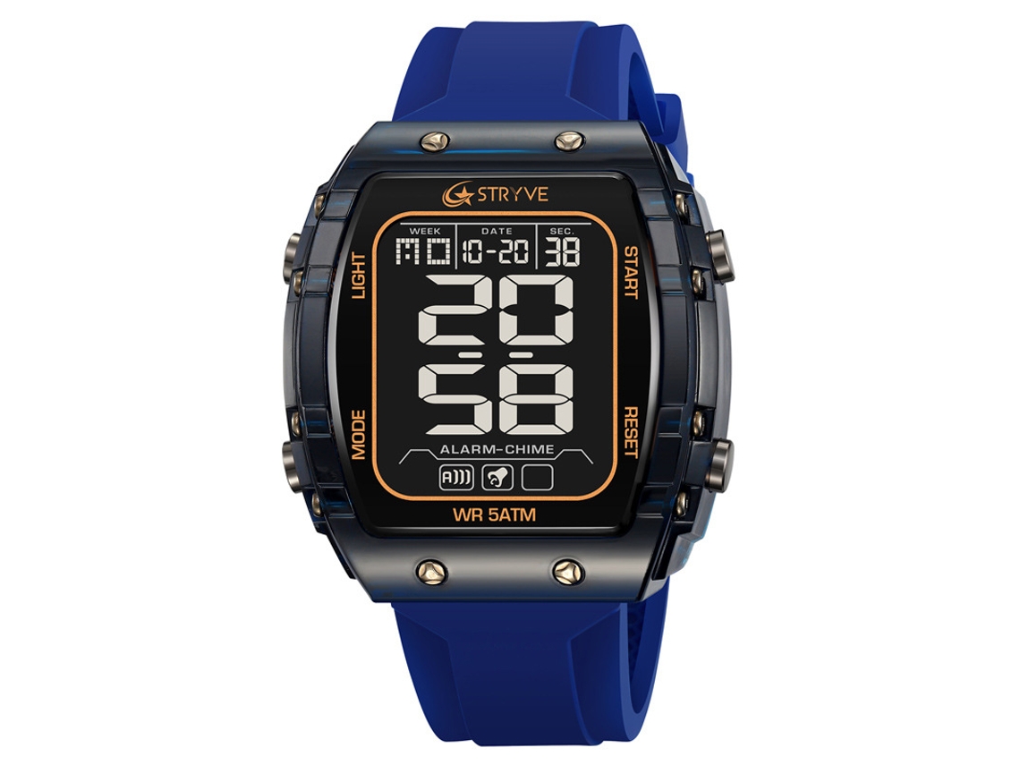 Reloj Electrónico Digital Elegante, Luminoso E Impermeable Para Hombre (azul Oscuro).