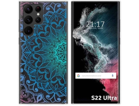 Carcasa Samsung Galaxy S22 Ultra 5G TUMUNDOSMARTPHONE Dibujos Transparente Mandala Multicolor