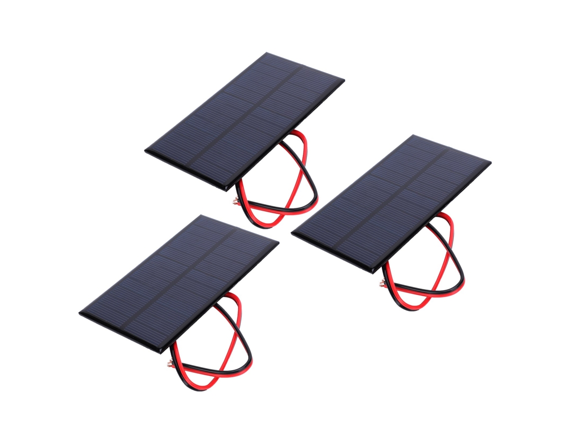 3 módulos de paneles solares de silicio policristalino de 6 V CC y 1 W con cable de 30 cm para proyectos de bricolaje e investigación científica.