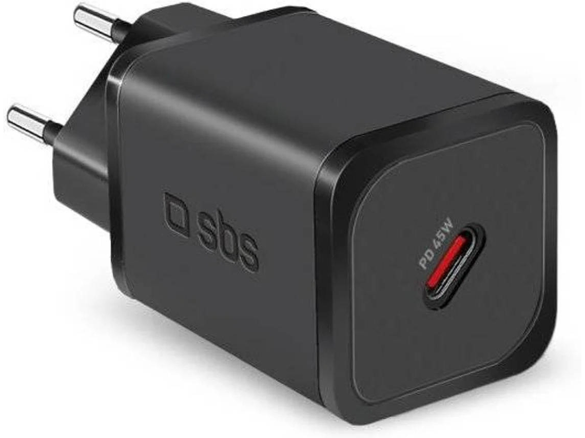 Cargador de Viaje SBS Carga Ultrarápida (PD - 45W - Negro)