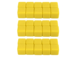 Juego De 30 Dados Hexagonales En Blanco De 16 Mm Para Manualidades, Escritura Y Enseñanza De Matemáticas, Color Amarillo.