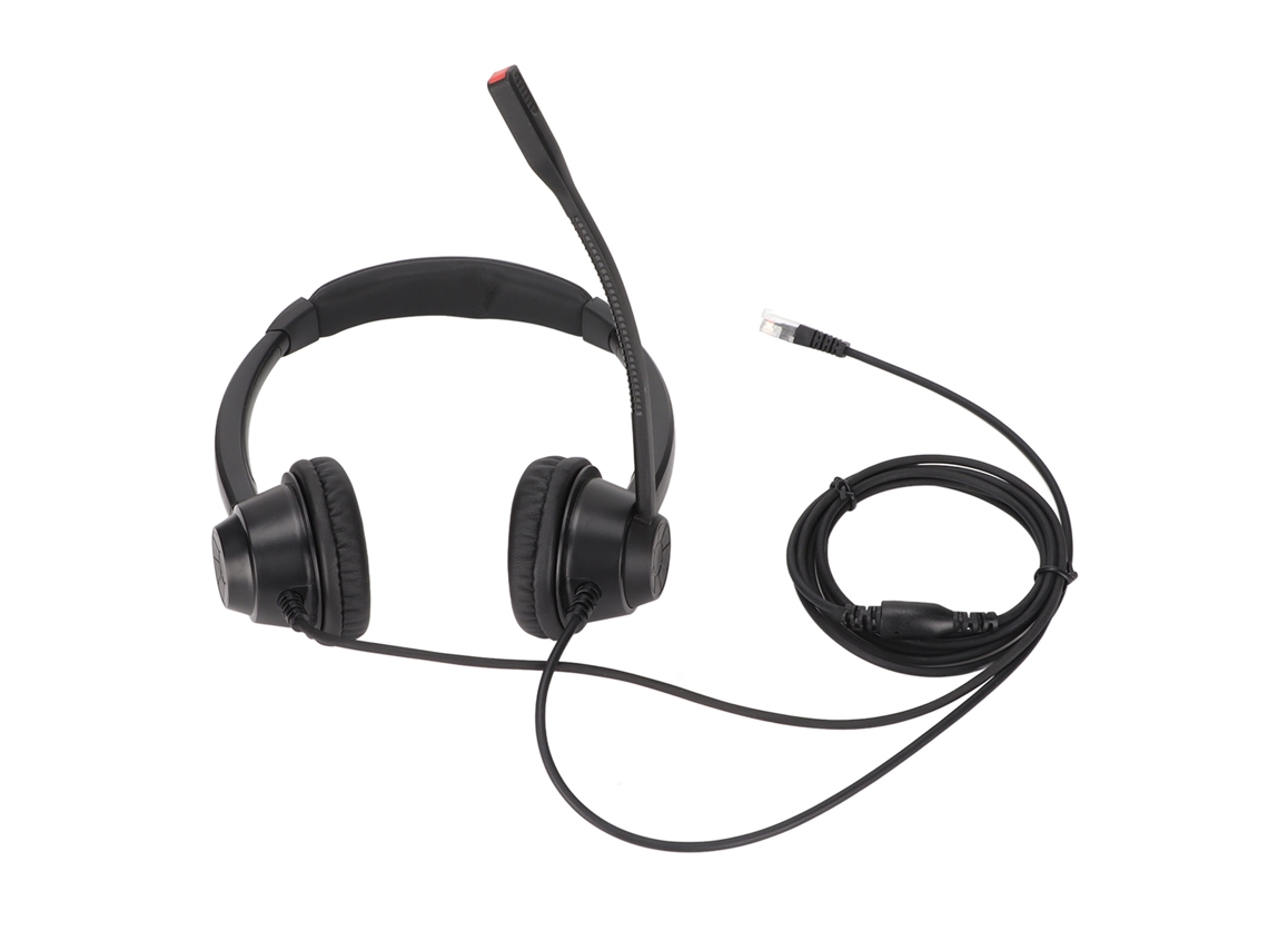 Fone De Ouvido Telefônico Binaural Rj9 Com Microfone Anti-ruído Para Telefone Fixo E Celular Centro De Chamadas