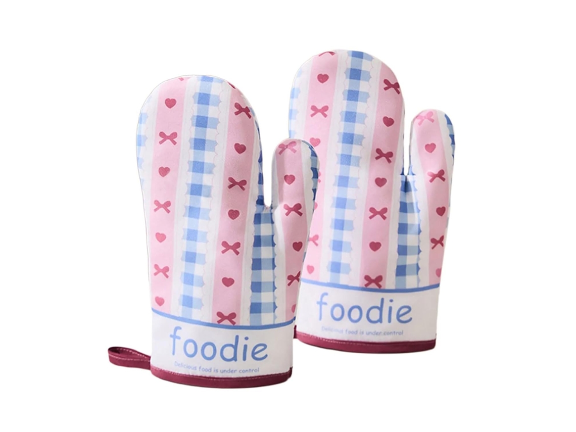 1 Par De Guantes De Cocina Gruesos Resistentes Al Microondas Para Hornear Y Cocinar, Cubierta Protectora