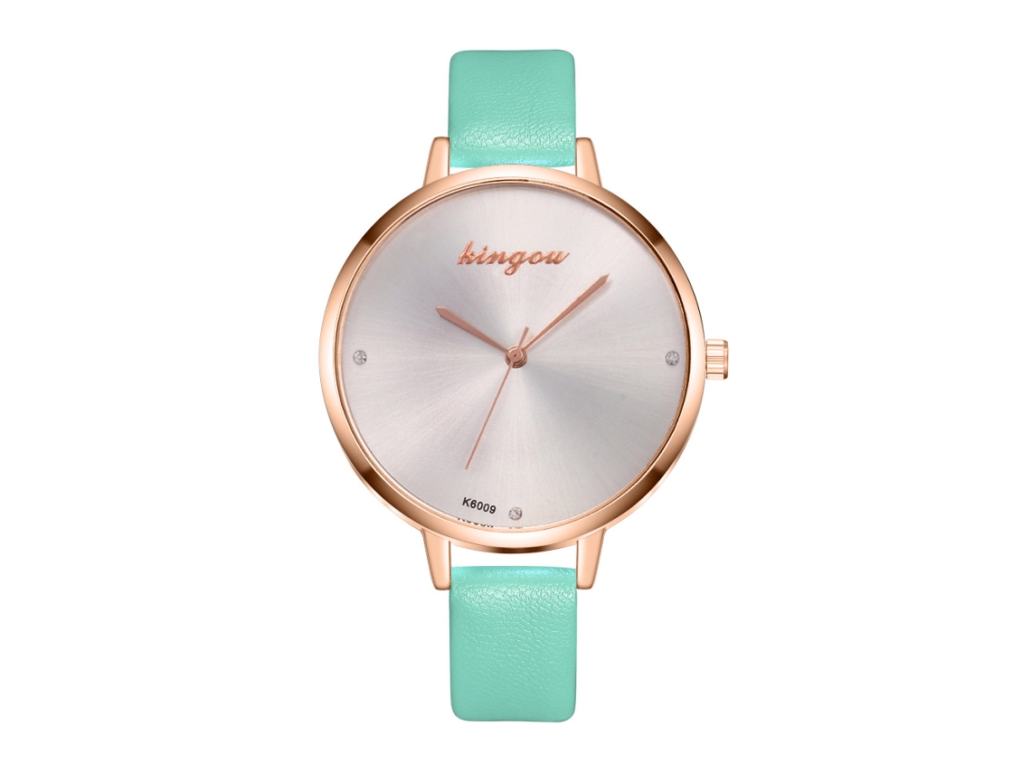 Reloj De Pulsera De Cuarzo Para Mujer Zhoulianfa Con Correa De Cuero Sintético, Estilo Moderno (menta)