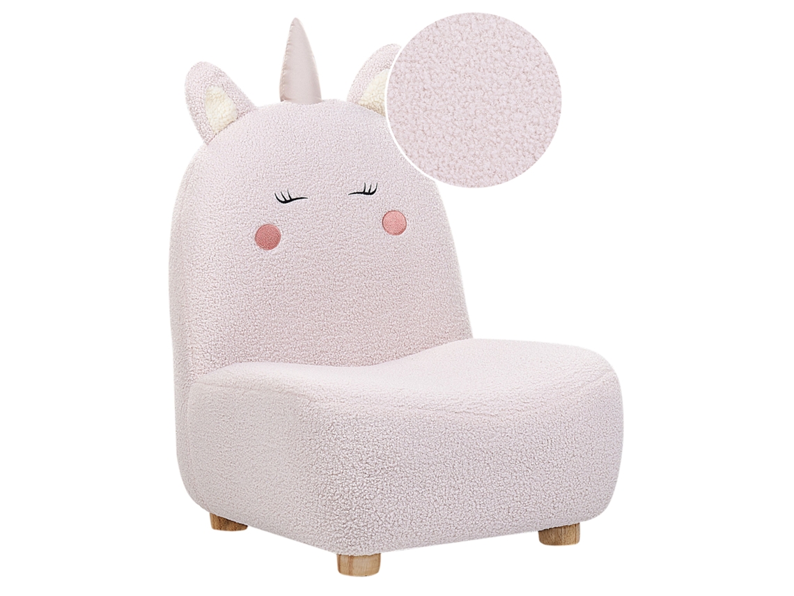 Silla infantil BELIANI Lulea de Pelo sintético Rosa 50x54x75