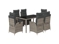 Maison Exclusive - Set Comedor Jardín 7 Pzas Y Cojines Ratán Sintético Gris