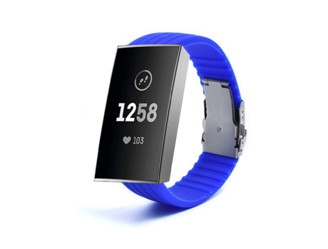 Correa Silicona Stripe Adaptable Fitbit by Google Charge 3 Azul Claro