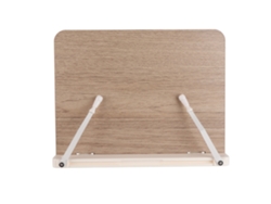 Atril de lectura de madera, portátil, ajustable, para leer libros de texto y recetas, con clip. Fabricado en madera.