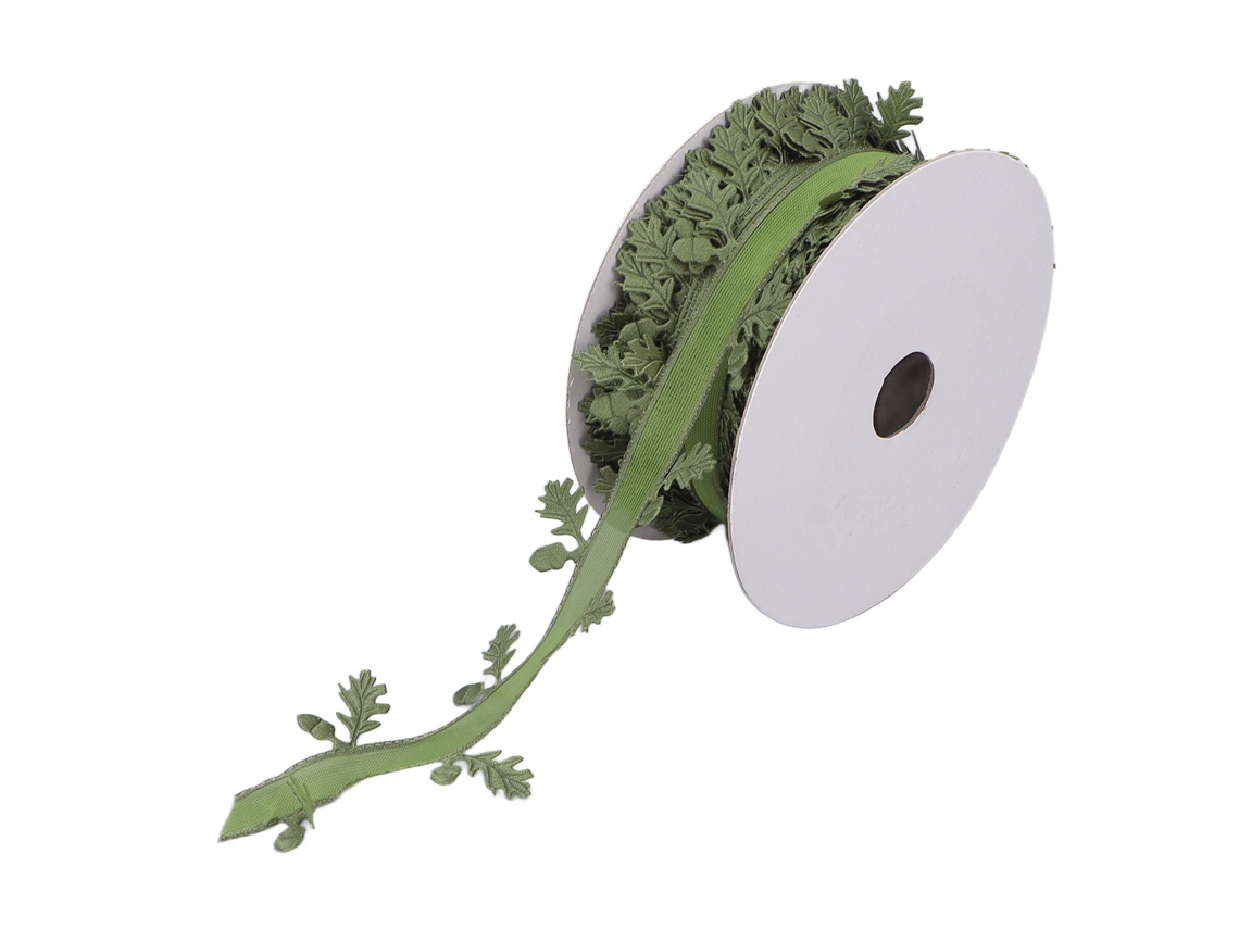 Cinta De Regalo De 1.6 Pulgadas De Ancho, Hoja Forma Sólida, Decoración Diy Para Bodas, Verde