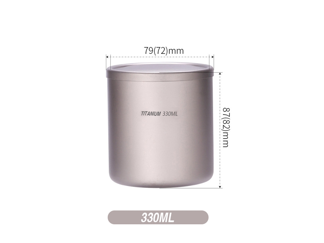 Taza de titanio de doble pared, 220-550 ml, para casa, oficina y camping.