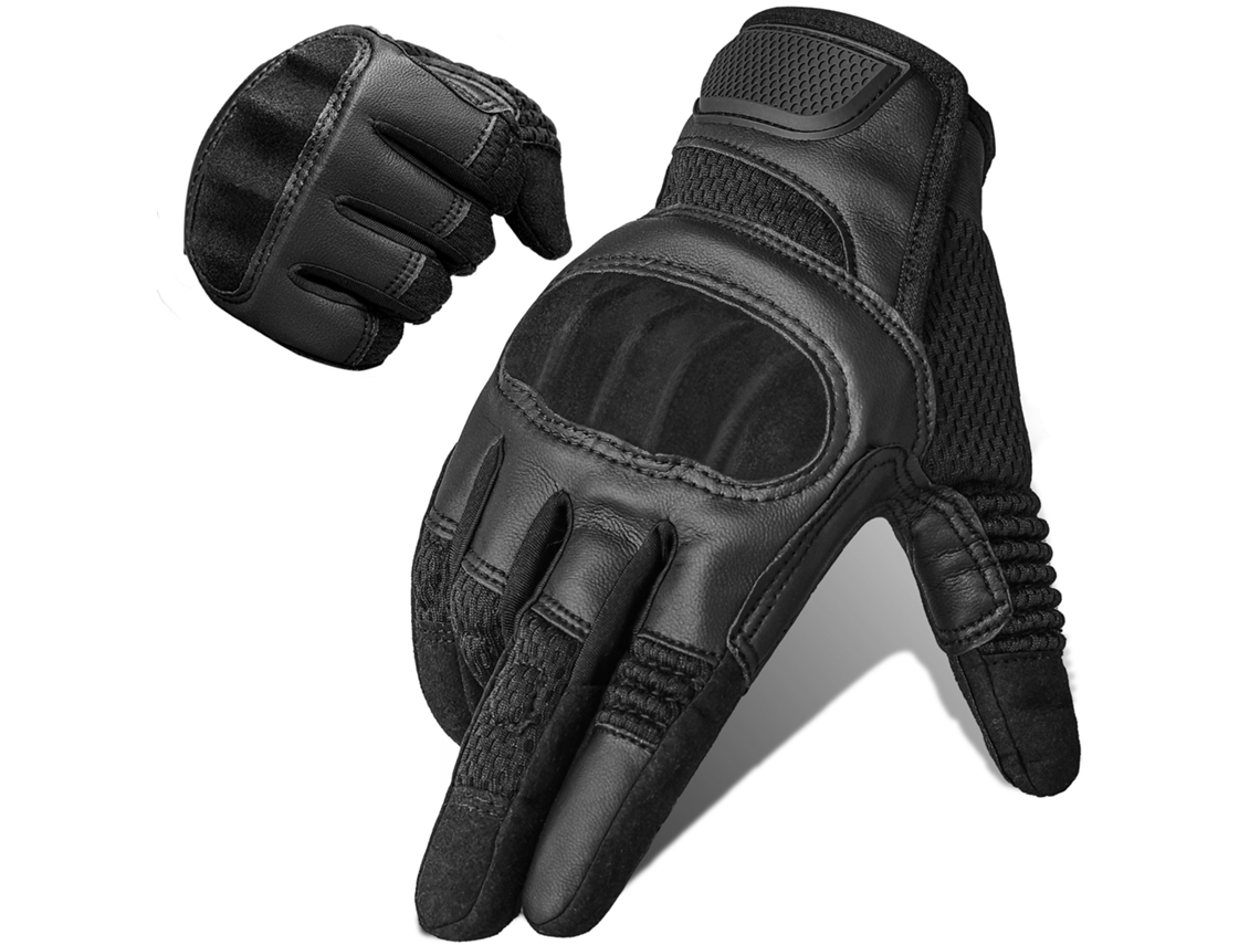Guantes De Ciclismo - Negros - Piel Sintética Transpirable - Guantes Tácticos - Ciclismo - Pantalla Táctil - Talla M