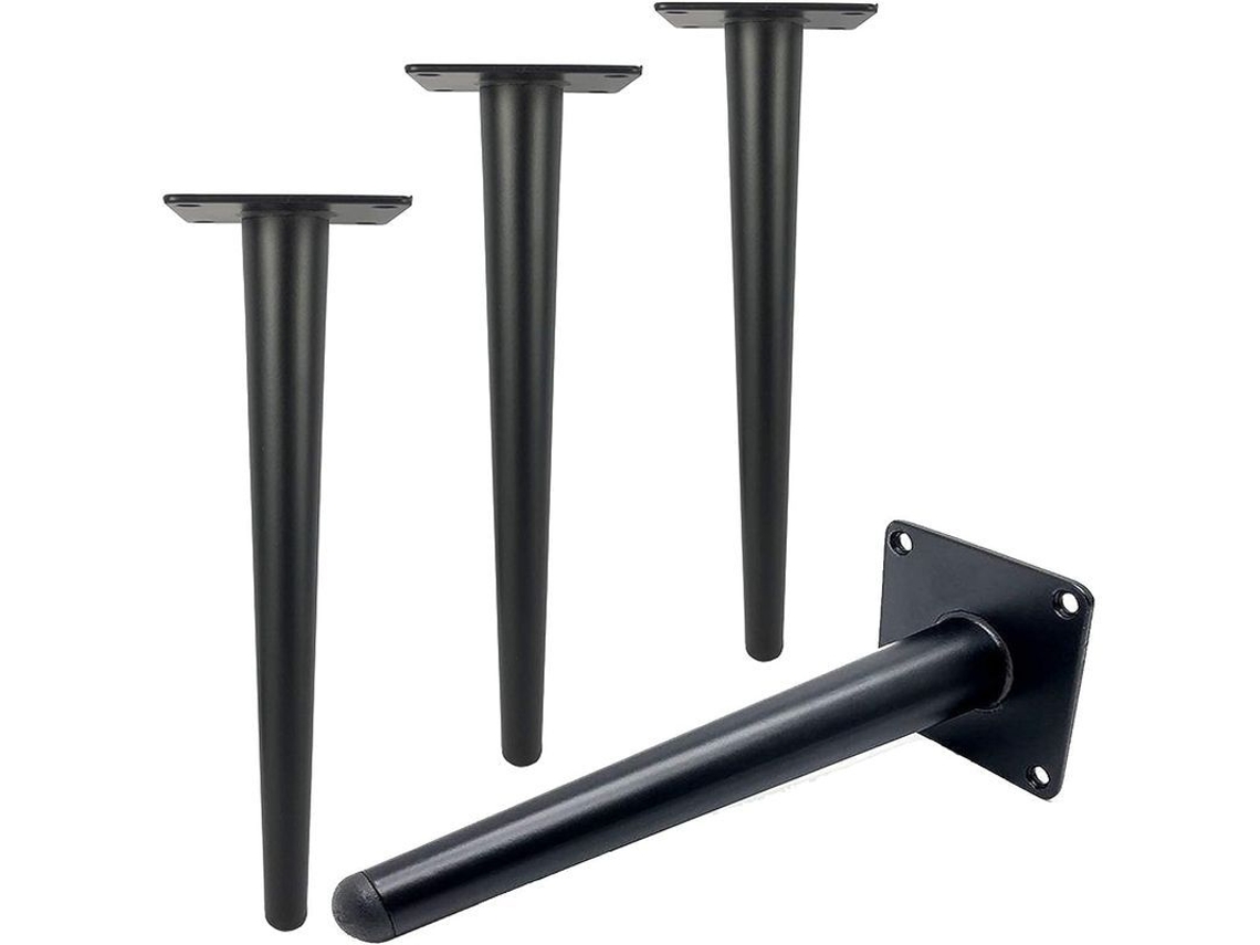 2026-4 Piezas Patas De Mesa De 30cm Para Muebles, Capacidad 800kg, Hierro Negro, Anti-deslizante, Fácil Instalación
