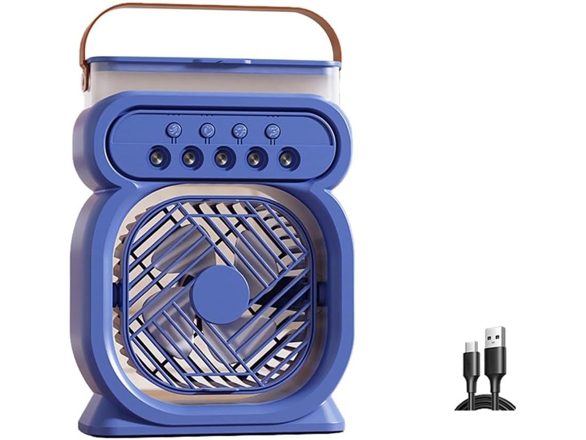 Ventilador De Mesa Eifson Evaporativo 3 Velocidades Con Depósito 450ml Luz Ambientalazul